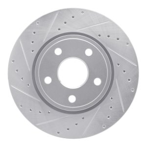 Dodge Durango Brake Rotor (1) - Front Left - R1 Concepts - Drilled & Slotted - Silver - `11-`22 Dodge Durango Brake Rotor (1) - Front Left - R1 Concepts - Drilled & Slotted - Silver - `11-`22